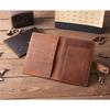 Unisex Vintage Crazy Horse Leather Passport Wallet Genuine Leather Card Holder with Buckle Multi-Card Slots Coin Pocket Ready Stock for Travel
