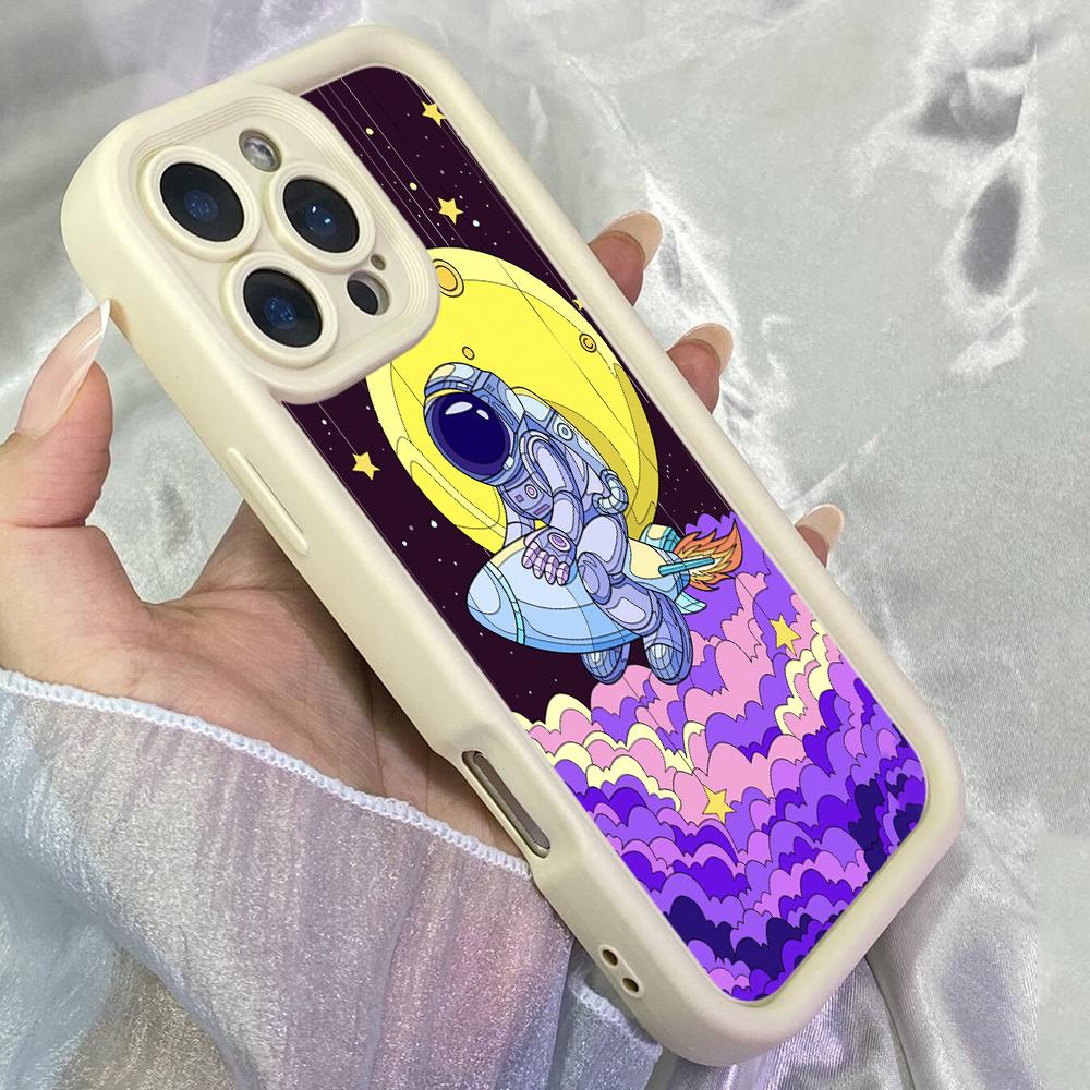 JT28 Astronaut Cosmic Voyage Phone for for iPhone 17 Pro Max Samsung S26 Ultra A17 A16 A06 A07 Xiaomi 15T Redmi Note 14 Pro Plus Soft TPU Case Cover