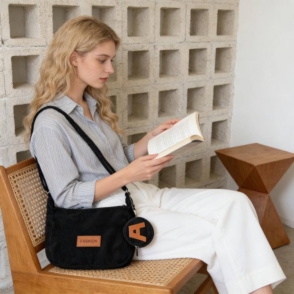 Corduroy cloth bag women's fresh and retro tote bag new messenger bag Mori family child and mother bag versatile couple bag