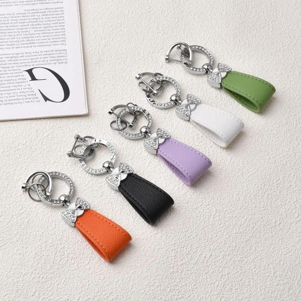 Key Holder Luxury Genuine Leather Keychain Matte Buckle Keys Organizer Car Key Pendant Bag Charms Ladies Bag Fashion Decoration