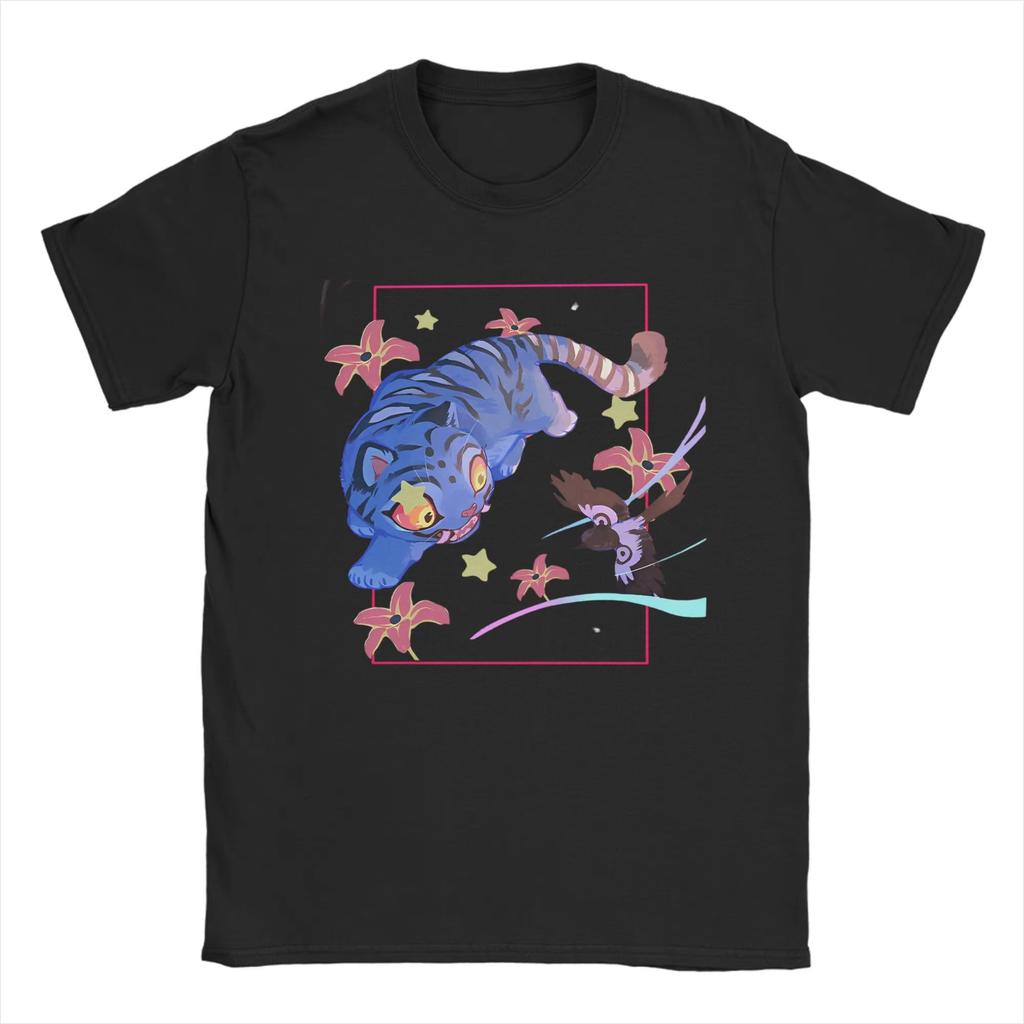 Huntrix Kpop Demon Hunters Derpy Tiger and Bird T Shirts Unisex Cotton Unique T-Shirt Crew Neck Tee Shirt Short Sleeve Clothes