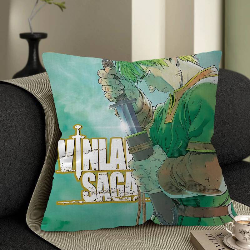 Japanese Manga VVinland Saga Cushion Cover Car Throw Pillow Case For Sofa Car Christmas Gift xcm xcm