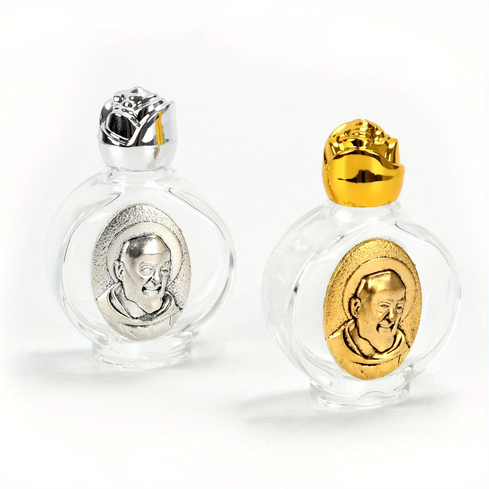 

1 шт. Пляшка Святої Води Святе Серце Марії Релігійна Пляшка з Хрестом Християнська Пляшка зі Скульптурою Діви Пляшка Святої Води срібний