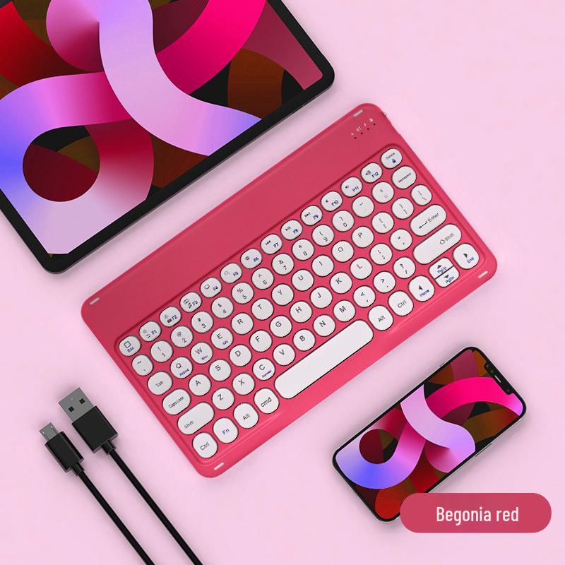 Wireless Bluetooth Keyboard with Round Keycaps for Apple & Huawei Tablets/Phones
