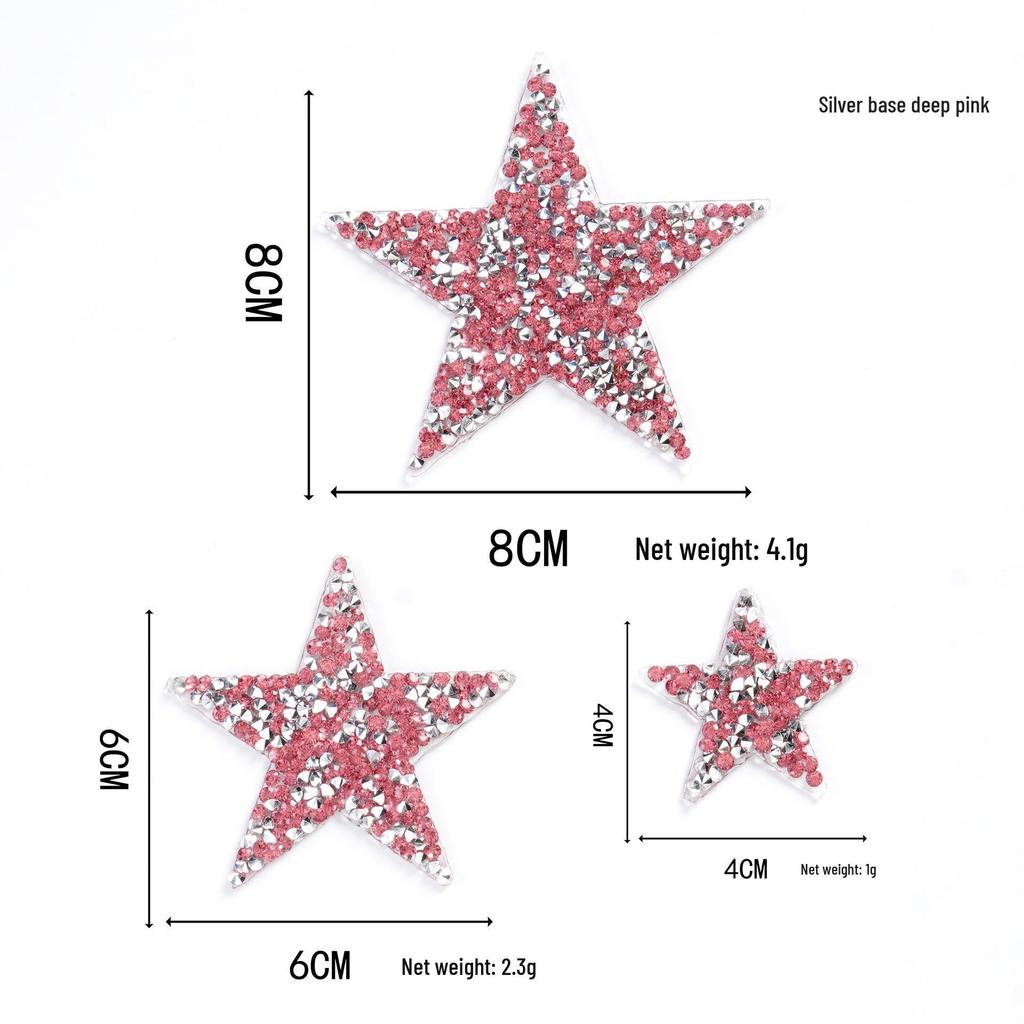 Colorful Star Rhinestone Stickers - 4cm DIY Mixed Hotfix for Shoes, Bags, Clothing