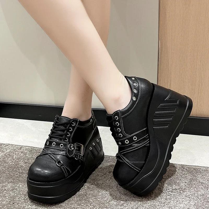 Punk Gothic Pumps Women 2025 New Thick Sole Brand Platform Mary Jane Shoes Wedge High Heels Party Cosplay Designer Lolita Shoes