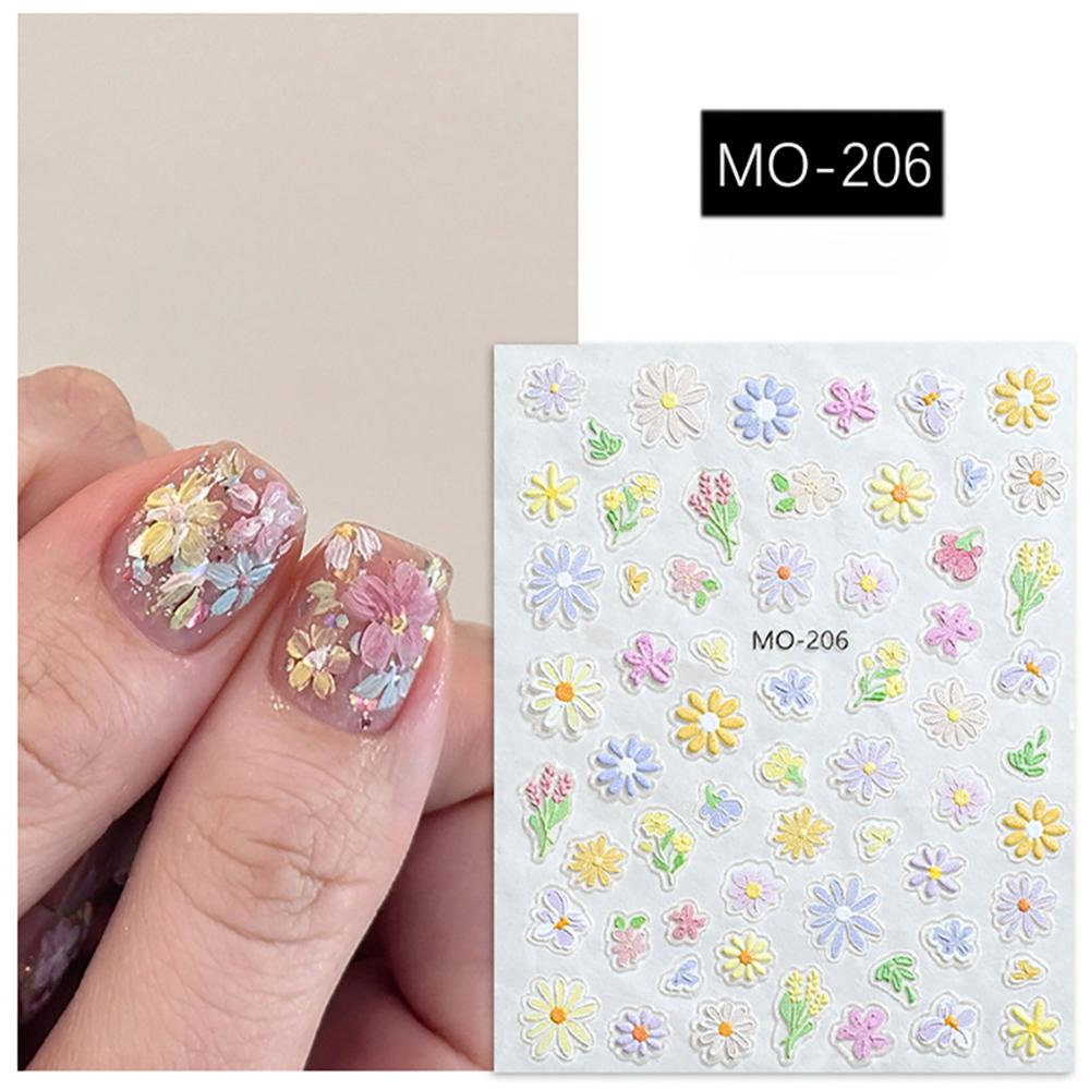 

Spring-Themed Oil Painting Floral Nail Stickers — Colorful Daisy & Ditsy Floral Relief Decals (Fresh & Delicate Style)