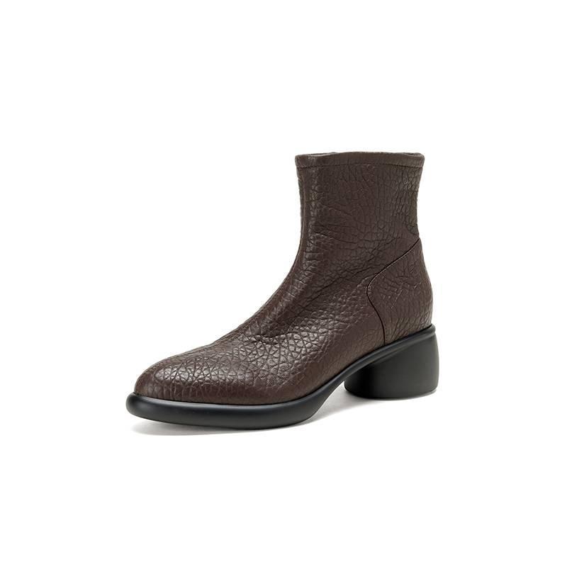 Autumn and winter sheepskin fashion boots solid color rubber soft sole non-slip new large size women's boots new leather low boots women