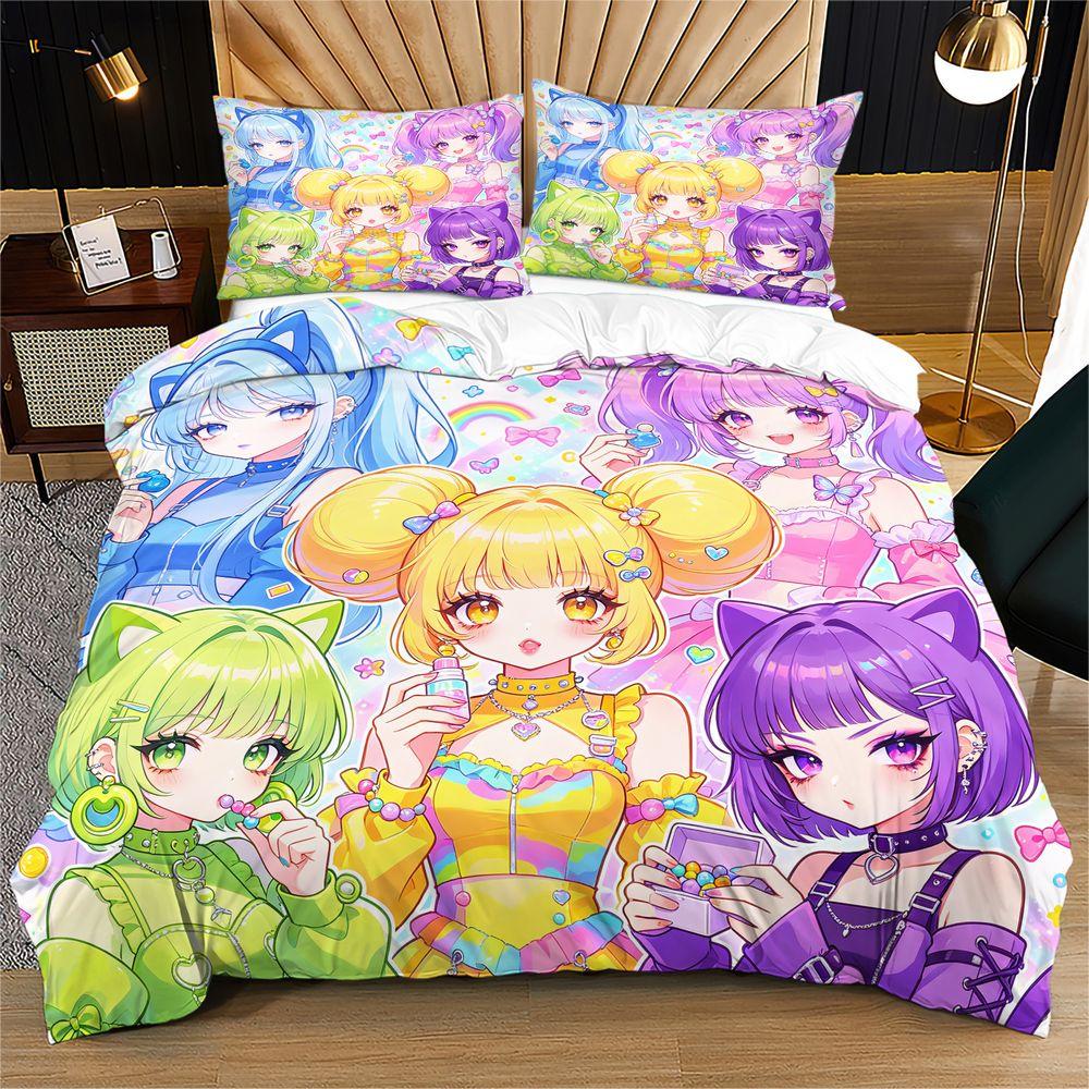 Girls Lying On Bed Digital Print Duvet Cover Set Comforter Cover Bedding Set No Filler Teen Dorm Bedroom Bedding