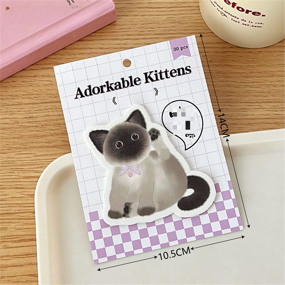 

30 аркушів Милий мультяшний кошеня Блокнот Милий аніме Кот Скрапбукінг Блокнот Портативний канцелярський блокнот Каваї Sticky Note