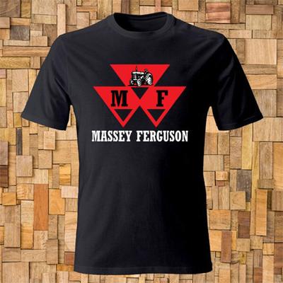 Logo traktoru Massey Ferguson Pánské#039;s Černé tričko Velikost S5XL Unisex tričko