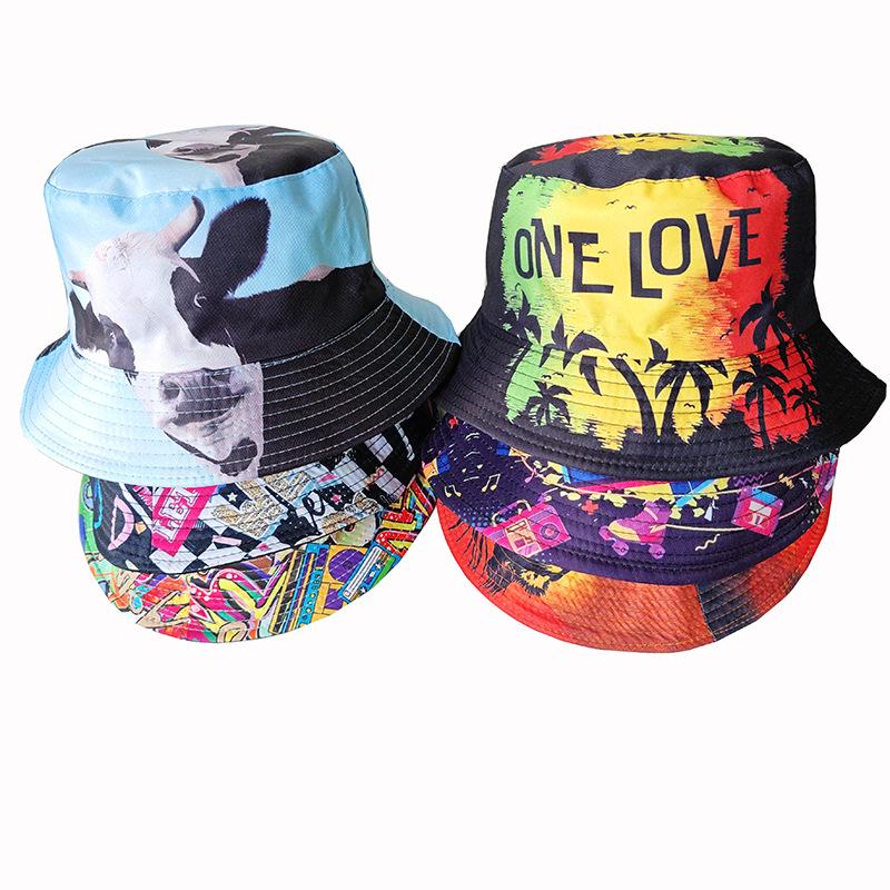 Graffiti Fisherman Hat: Retro, Double-Sided Sun Protection for Men & Women - All-Match Hip-Hop Bucket Style