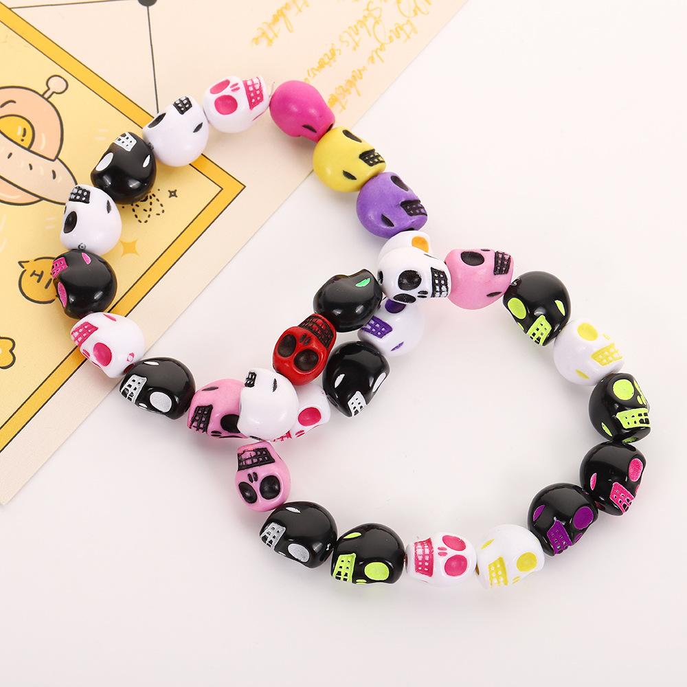 50pcs Halloween Instagram hollow skull acrylic beads for bracelet necklace jewelry making acrylic beads Halloween Decoration