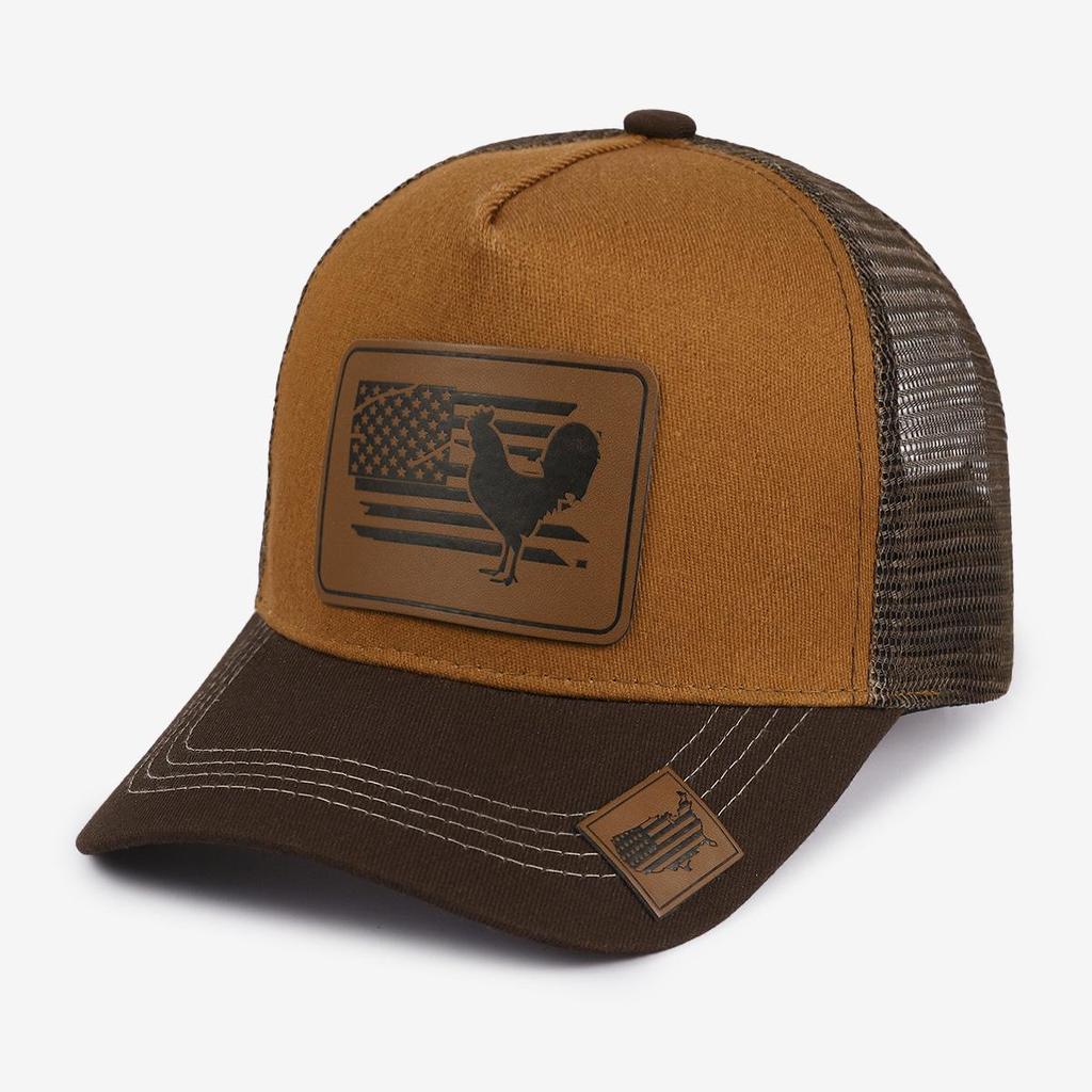 Trendy Animal Embroidery Leather-Label Baseball Cap: European & American Korean-Style Duckbill Design