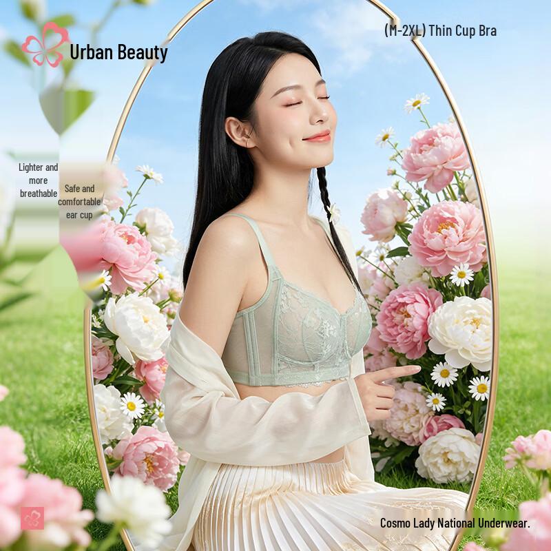 Trendy Lady Wireless Ultra-Thin Lace Bra 75C