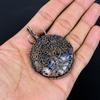 Sodalite Pendant, Handmade Gemstone 999 Copper Wire Wrap Tree Of Life Pendant Antique Jewelry, For Gift Copper Jewelry