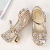 Cute Frozen Princess Single Shoes Girls High Heels Princess Sparkling Cartoon Costume Party Shoes