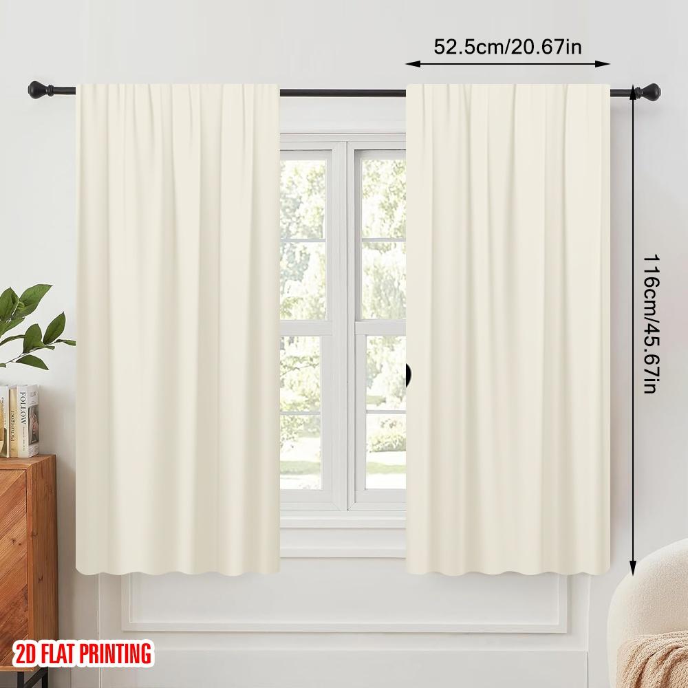 2pcs 2D Flat Printing Party Curtains Morning Coffee Steam Polyester Fabric Without Electricity 0 Perfect for Holiday Family