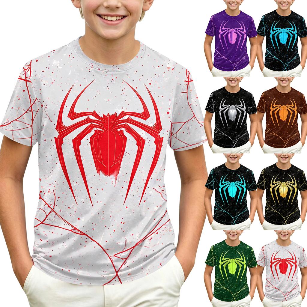Kids' Short Sleeve Neck T-Shirt with Graphic Print for Casual Daily Wear