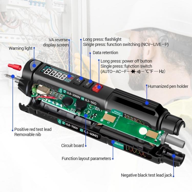 ANENG Multifunction Intelligent Measurement High Precision Multimeter, Model: A3008 With Accessories