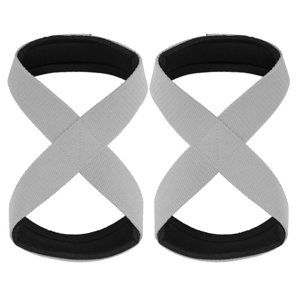 2PCS Padded Figure 8 Straps Deadlift Weight Lifting Workout Fitness Horizontal Gym Wrist Straps Y1P7