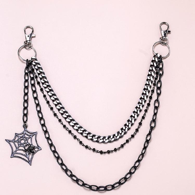 Punk Side Chain Trendsetting Halloween Cobweb Pant Jewelry Layered Body Chain Trousers Street Clothing Accessories