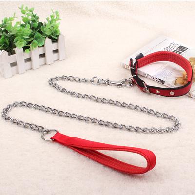 Dog Chain Dog Leash Twisted Dog Metal Iron Traction Pet Traction Leash Foam Handle Pet Traction Chain