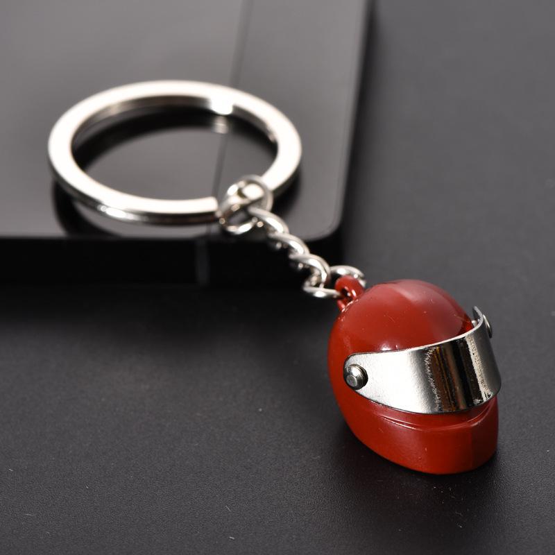 Creative 3D Mini Helmet Keychain: Motorcycle Safety Helmet with Engravable Baffle