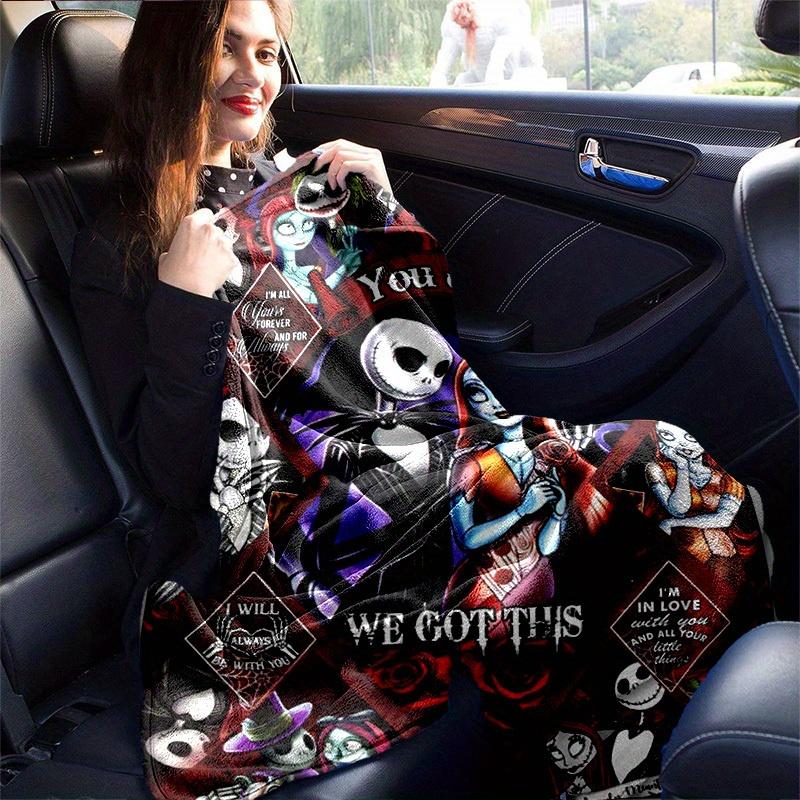 1pc. Nightmare Before Christmas Jack & Sally Romantic Quote Blanket, Perfect for Home Decor, Gift Idea, All Seasons Use, Cozy Throw Blanket