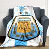 Custom Name Argentina Football Crest Blanket for Couch & Bed, Plush Cozy Fuzzy Blanket Super Soft & Warm Blankets for Fall and Winter. 0908222
