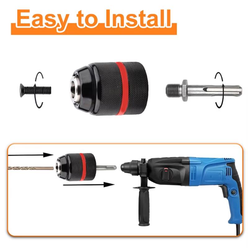 Lot de 4 pièces, Mandrin de perceuse à cliquet autobloquant 0,8~10 mm, Filetage 3/8-24Unf, Mandrin métallique à 3 mors sans clé, Mandrin motorisé pour forets et douilles