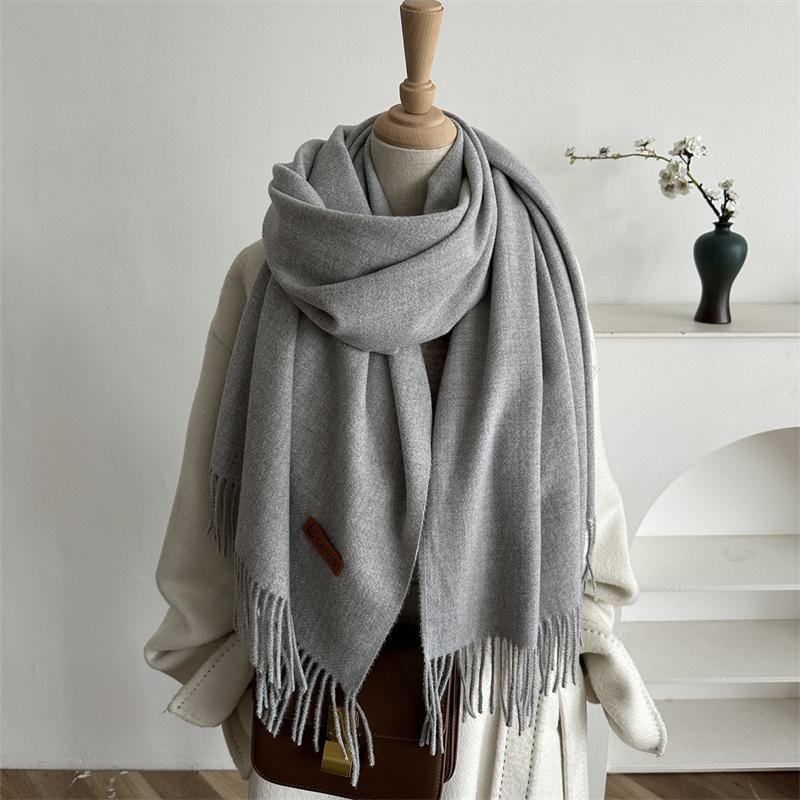 Autumn And Winter  Cashmere Scarf For Women, Solid Color Warm Shawl, Fashion Tassel Scarf, Versatile Scarf
