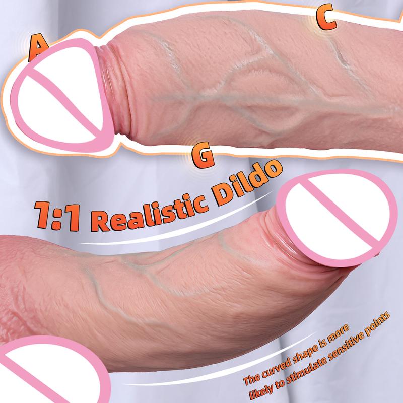 New Realistic Soft Double Silicone Big Dildo 2 Colors Penis 3 Sizes Vaginal Masturbation Suction Cup Dick Woman Anal Sex Toy