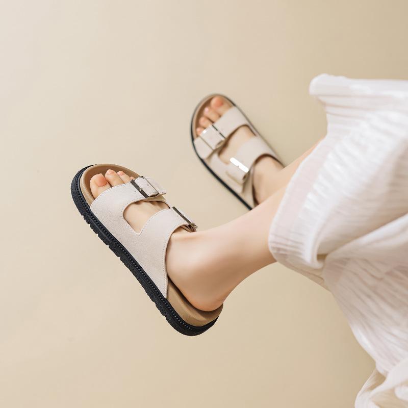 Augustus Denboken Slippers Women's Summer 2025 New Wear Platform Flat Sandals Beach Fashion Sandals