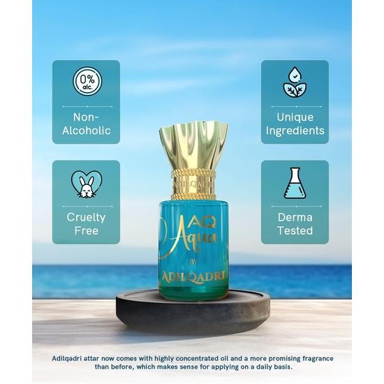 AdilQadri AQ Aqua Attar Perfume | French And Aquatic | Non-Alcoholic Roll-On Attar For Men & Women 12 ML
