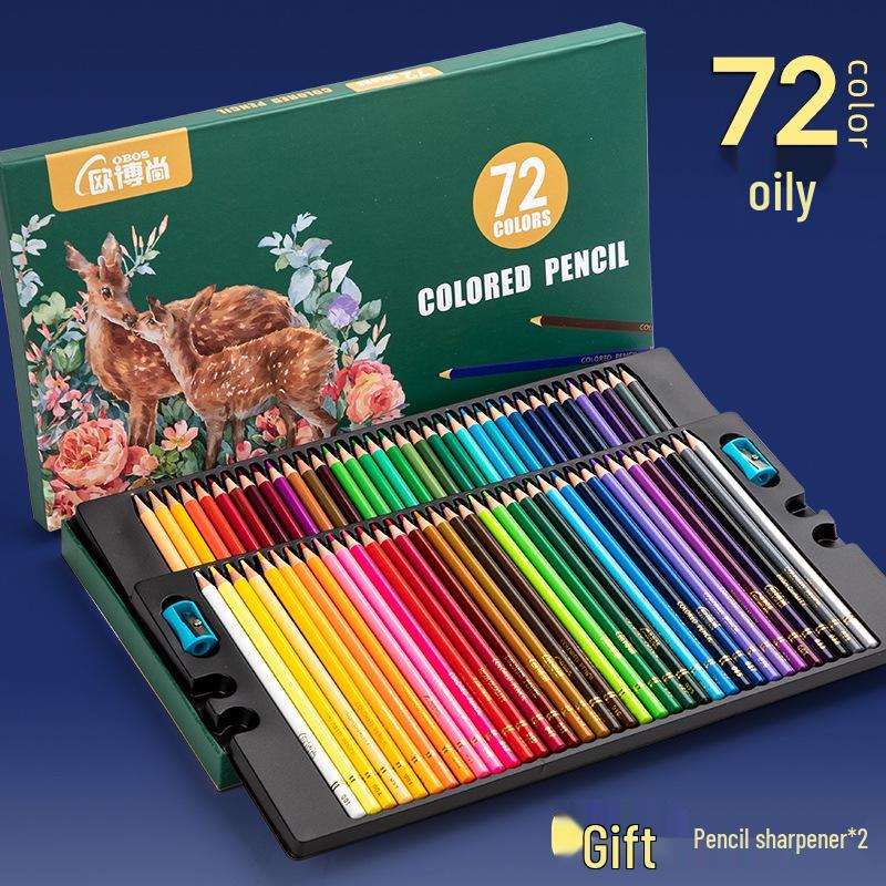 OBOS Professional Oil-Based, Water-Soluble Colored Pencils, 72 Colors for Hand-Drawn Painting and Sketching