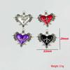 Gothic Heart and Thorns Cross Pendant for DIY Halloween Jewelry