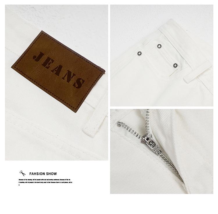 Women's Autumn 2025 White Retro Low-Waist Loose Straight-Leg Floor-Length Jeans