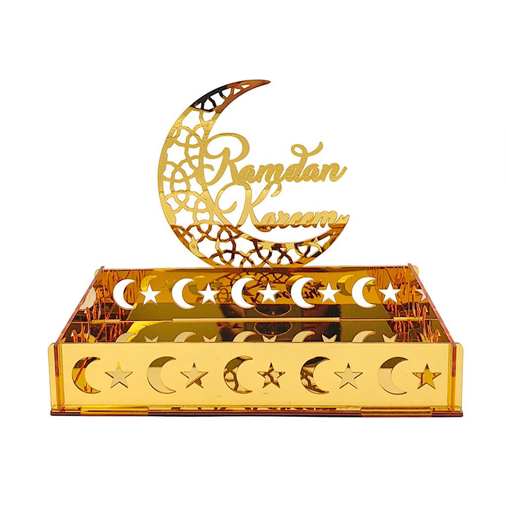 Eid Mubarak Dessert Tray Ramadan Moon Star Plate Tray Islamic Muslim Festival