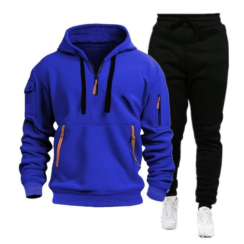Spring and Autumn Sports Sweater Set Men's Zipper Hoodie Sportswear Set Sweater Sweatpants Set
