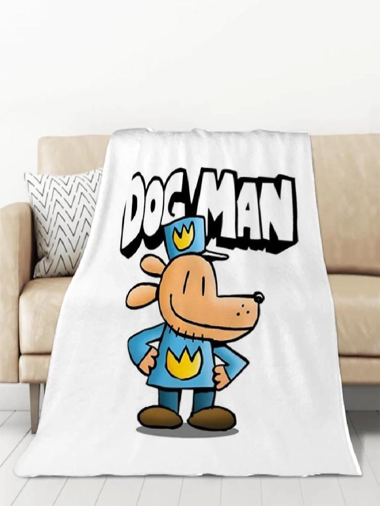 Cartoon Dogman Throw Blanket Micro Fleece AntiPilling Portable Sofa Blanket Available in Four Sizes