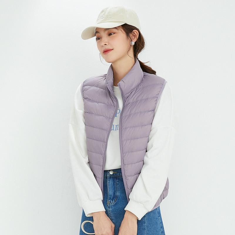 Thin Down Jacket Vest Women's New Autumn and Winter 2024 90 White Duck Down Vest Stand-up Collar Short Vest Tide