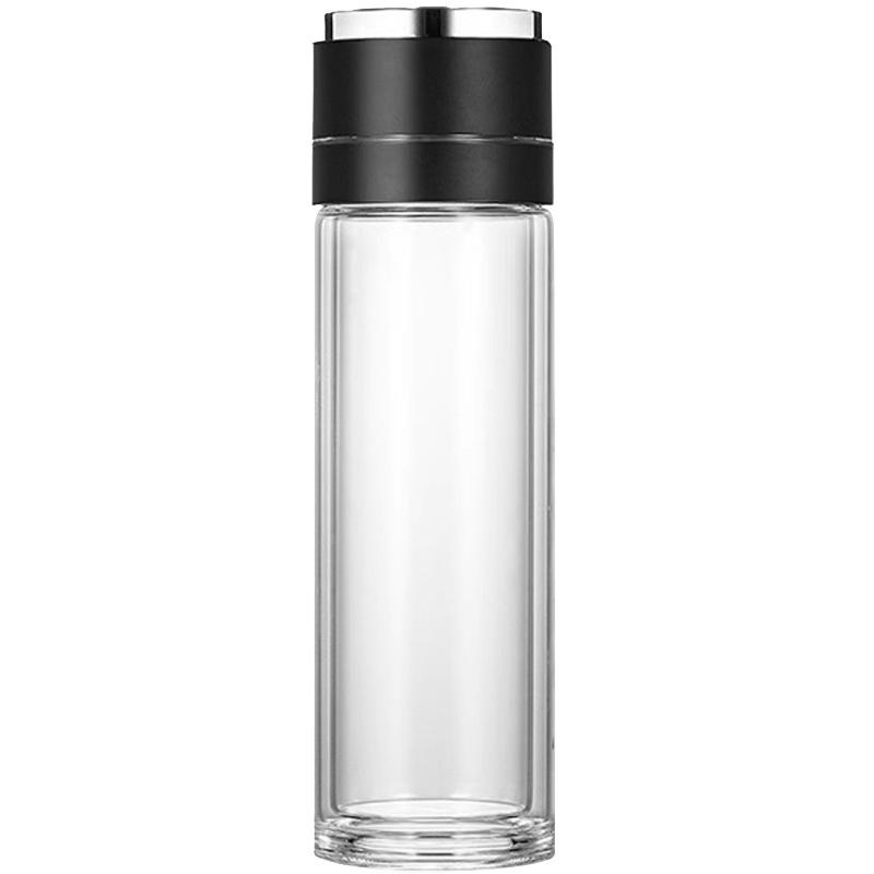 Minghui Quick-Open Double-Layer Glass Cup with Tea and Water Separation, Car-Mounted High-End Men's Cup.