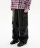 Trillion Parachute Cargo Rivet Vegan Leather Pants (Black)