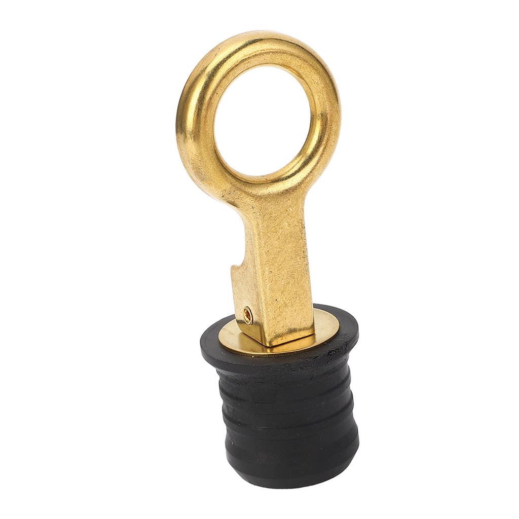 2Pcs Screw Type Compression Drain Plug Excellent Sealing Oxidation Resistant Rubber Brass Boat Drain Plug for Marine Yacht