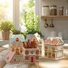 Gifts Cute Holiday Village Spice House Mini Desktop Decoration House Village Spice House Jars Cartoon House Craft Ornament