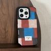 Personalized Retro Plaid Splicing for IPhone 16 Promax for Apple 17 Phone Case 15 Premium 14 Leather 13