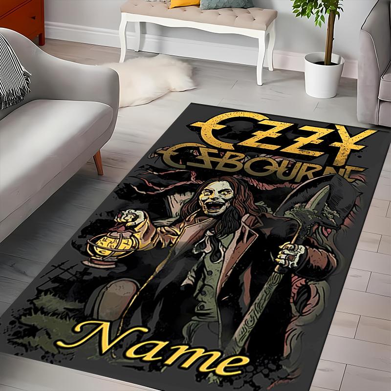 Custom Personalization Rock Ozzy Osbourne Area Rug - Perfect For Kitchen, Bathroom,Laundry Room Decor Large Size Available,Gift All Seasons