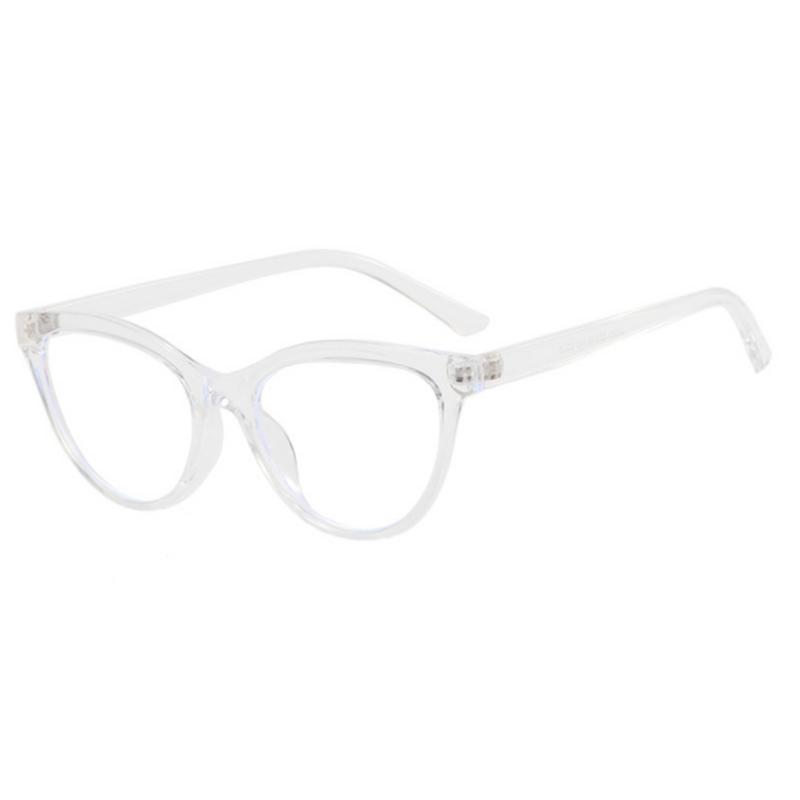 Dreieckige Katzenaugenbrille Klare Gläser Myopie Nerd-Brille -0,5 bis -6,0 Dioptrien Schlichter Rahmen