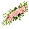 Artificial Rose Garland Silk Fabric Lifelike Rose Flower Vine 70x15cm for Wedding Party Dining Table Home Decoration
